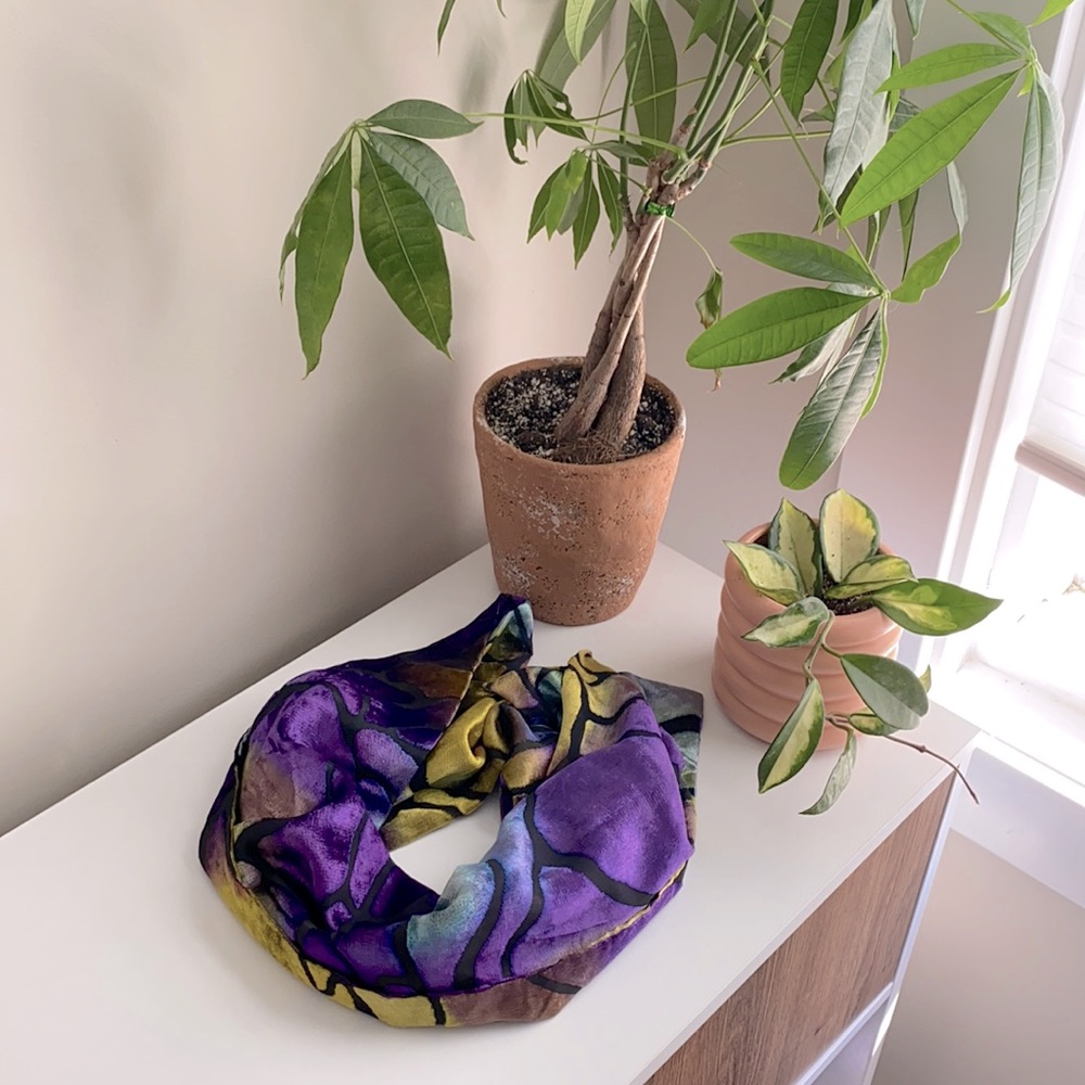 Gorgeous velvet scarf with mesh detail